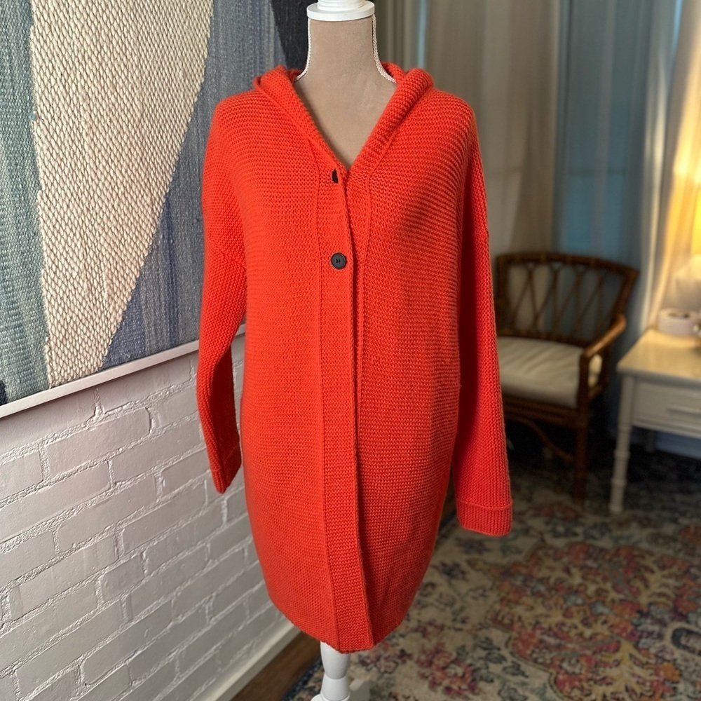 Brand Unknown Red Hooded Knit Cardigan - Picture 5 of 9